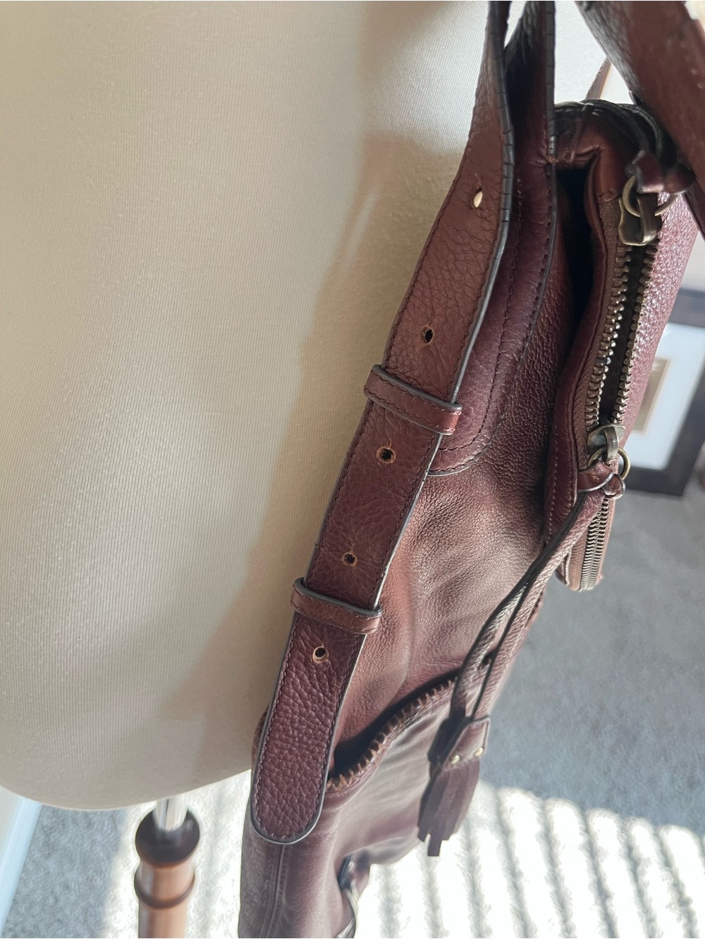 Hayden Harnett Brown leather XL handbag crossbody - Picture 6 of 12